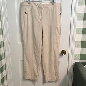 NWT J. Crew Factory Linen Women’s Beige Trousers Size 14